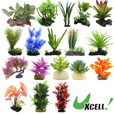 UXCELL Aquarium Artificial Plants Underwater Plastic Water Grass Aquatic Leaves Decoration For Fish Tank Ornament Accessories