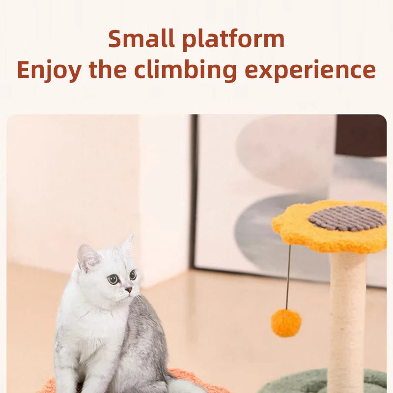 HOOPET Cat Climbing Frame Small Sisal Teasing Pet Toys Scratching Board Claw Grinding Cat Toys Carousel Type Cat Climbing Frame