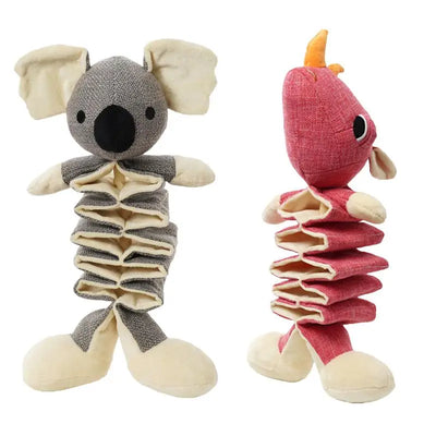 Plush Squeaky Dog Toys Teeth Cleaning Sound Pet Dog Toys Animal Shape Squeaky Dog Chew Toy For Puppies Puppy Squeaker Toys