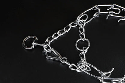 Quick Release Prong Dog Collar Chrome Plated Adjustable Metal No Pull Dog Training Collar Safe No Choke Pinch Collar for Dogs