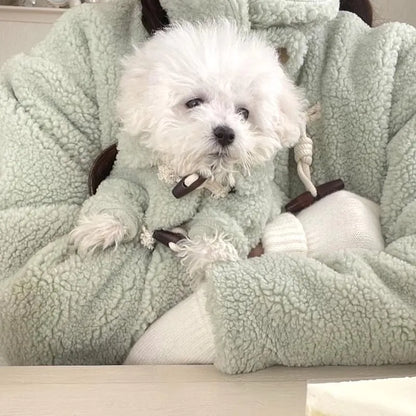 Dog Coat Winter Pet Jacket Button Warm Dog Clothes Chihuahua Bichon Clothing Girls Dog Costume Cat Clothing Puppy Sweatshirt