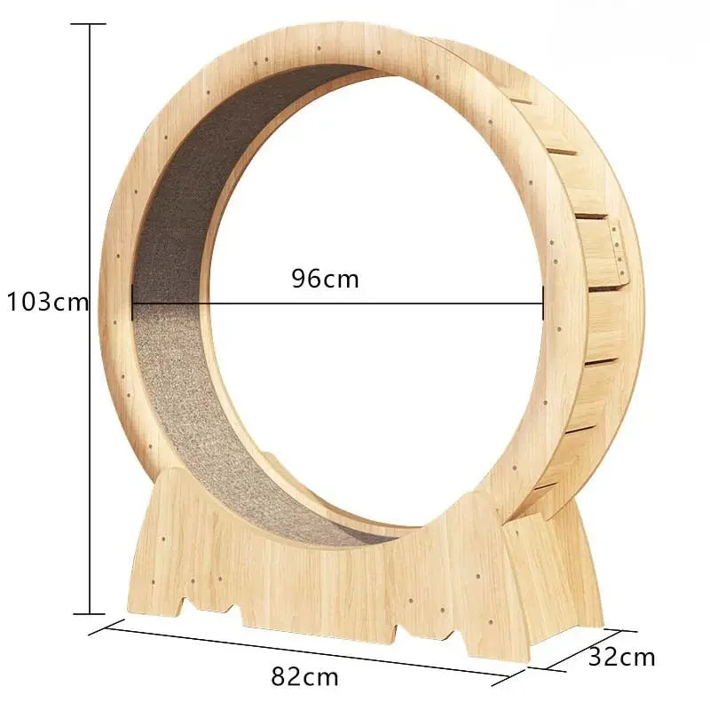OEM Custom Factory Price Silent Exercise Running Wheel Climbing Frame Wooden Fiberboard Cat Toy cat accessories Cat Treadmill