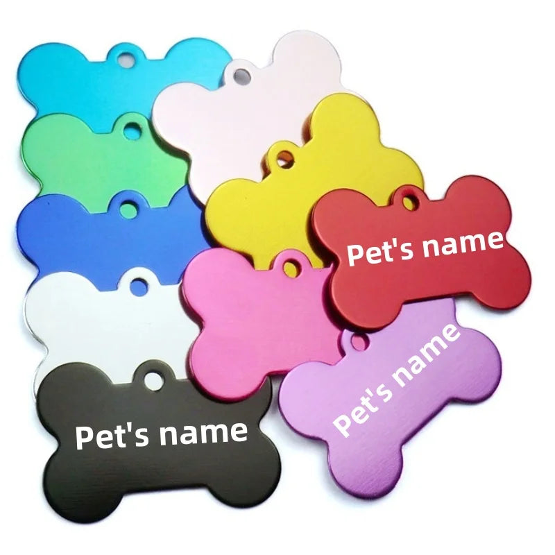 Dog Tag Personalized Pet Anti-Lost Dog Name Id Tag Free Engraving Dog Collar Pendant Dog Accessories for Small Medium Large Dogs