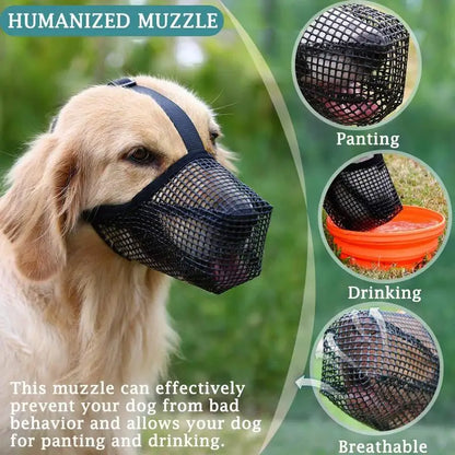 Dog Mouth Cover No Bite Muzzle For Dogs Mesh Design For Breathability And Comfort Adjustable Muzzles For Large Breed Dogs More
