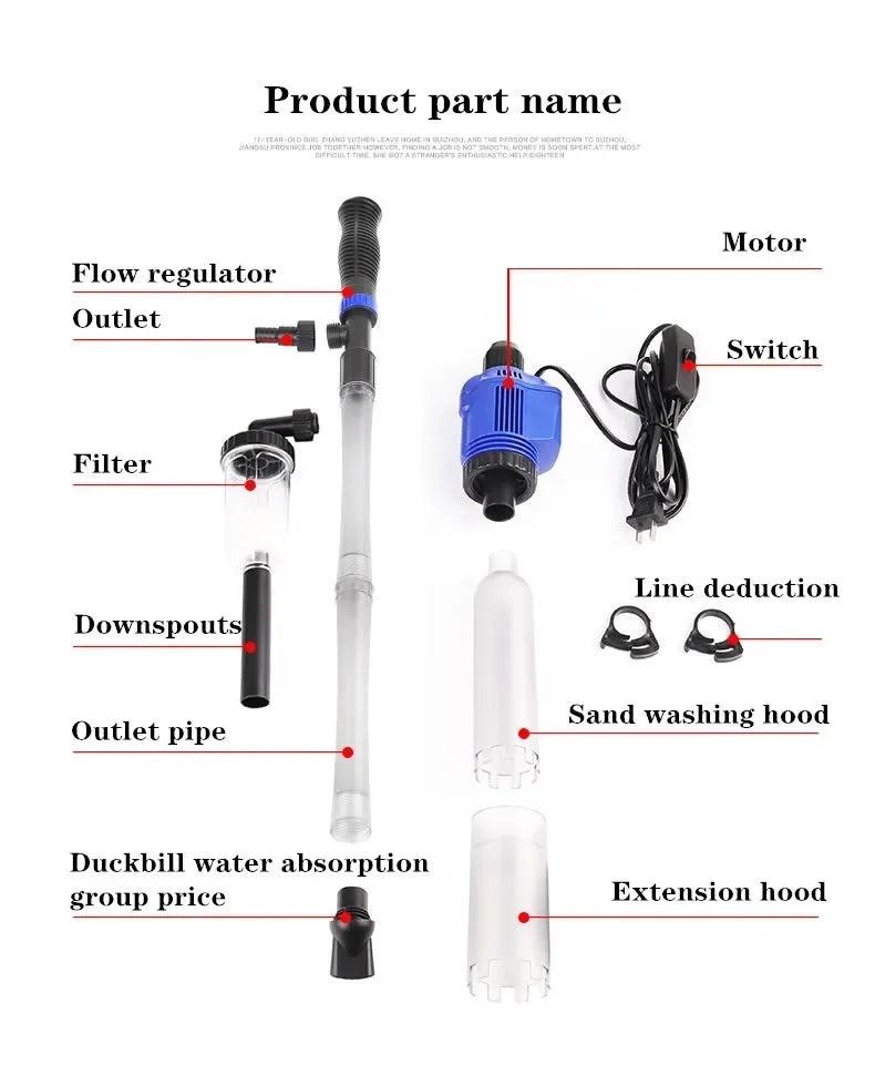 Electric Fish Tank Gravel Cleaner Automatic Aquarium Cleaner Water Change Pump Aquarium Siphon Vacuum Cleaner Water Filter Pump