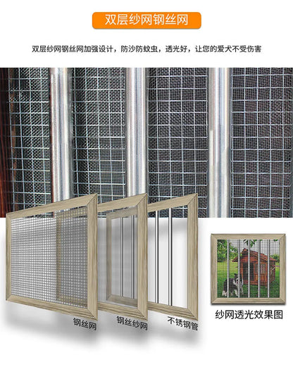 4XL Pet Kennel Large Dog Summer Cooler All Seasons Universal Medium Dog Kennel Solid Wood Removal and Washing