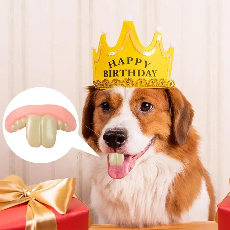 Pet CorgiDog False Teeth Toy Rabbit Front BuckTeeth Cover Funny Puppy Dentures Pet Decorating Cosplay Halloween Costume