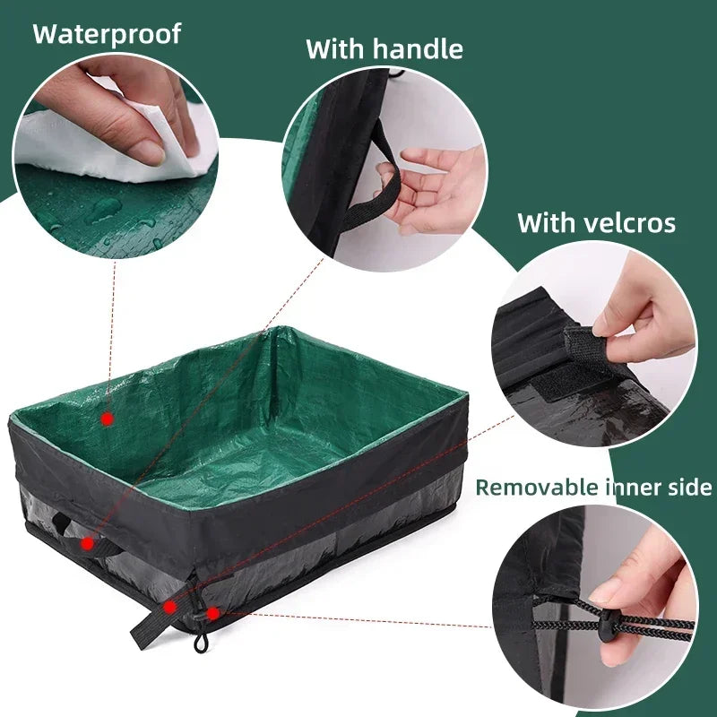Cat Litter Box Dog Toilet Tray Portable Outdoor Waterproof Reusable Travel Oxford Litter Pan for Outdoor Travel Cat Supplies