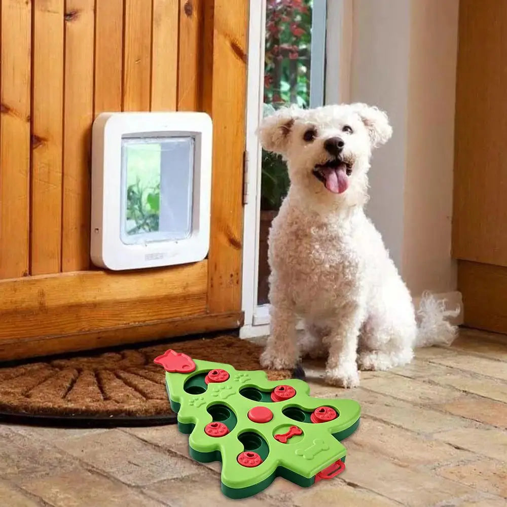 Dog Food Puzzle Food Treat Feeding Toy Christmas Tree Shaped Slow Feeder Interactive Dog Treat Puzzle Toys Practical And Safe