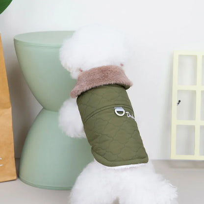 Winter Warm Fur Collar Dog Jacket Windproof & Waterproof Dog Clothes for Small Dogs Puppy Vest Chihuahua Yorkie Coat Pet Costume