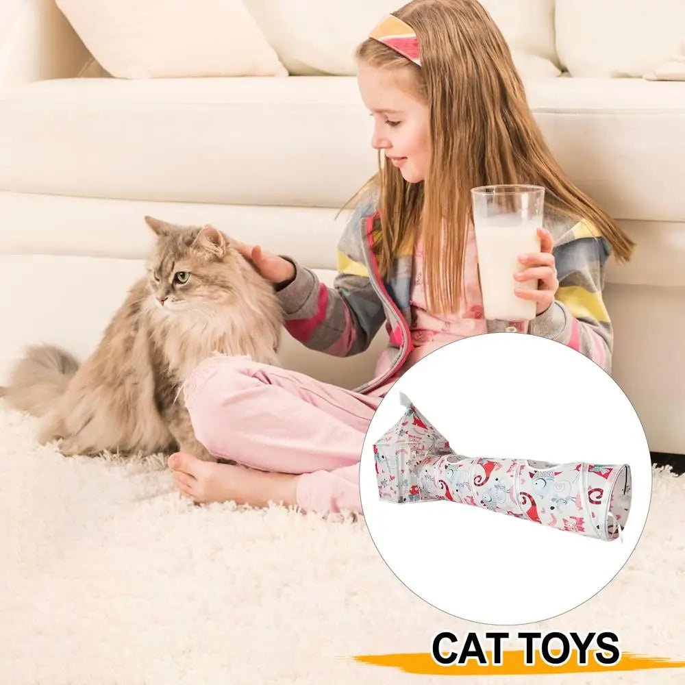 Cat Play Tunnel Folding Interactive Bunny Tent Tunnel Foldable Cat Tent Tubes Portable Indoor Outdoor Kennel Cat Tunnel Tube Toy
