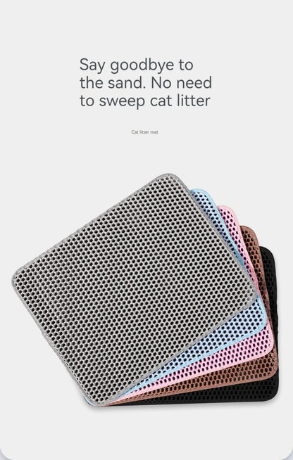 Waterproof EVA Cat Litter Mat 60*90cm EVA Double Layer Pet Litter Box Mat Non-slip Sand Cat Pad Cat Litter Cleaning 6 Colors