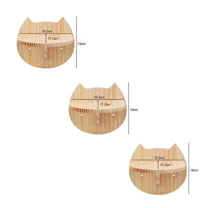 Cat Hammock Set Wall Mounted Cat Climbing Wooden Shelves and Jumping Platform Scratching Post for Cat Playing and Sleeping