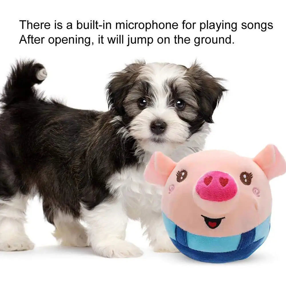 Talking Pig Toys Electric Pig Bouncing Ball Toy With Music USB Charging Pig Bouncing Jump Ball Toy For Children's Day Christmas