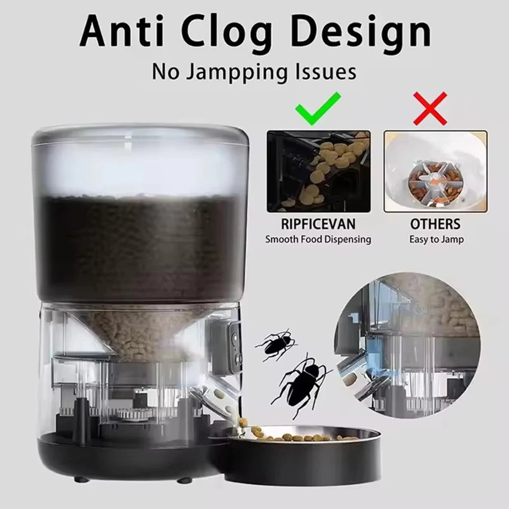Automatic Pet Feeder 4L Capacity Smart Timer Tuya Control Food Dispenser with Stainless Steel Bowl Dogs Cats Feeding Supplies