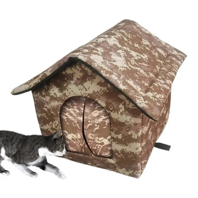 Outdoor Cat House Weatherproof Insulated Feral Cat Shelter Insulated Outside Feral Cat House Shelter With Door Pet House Cold
