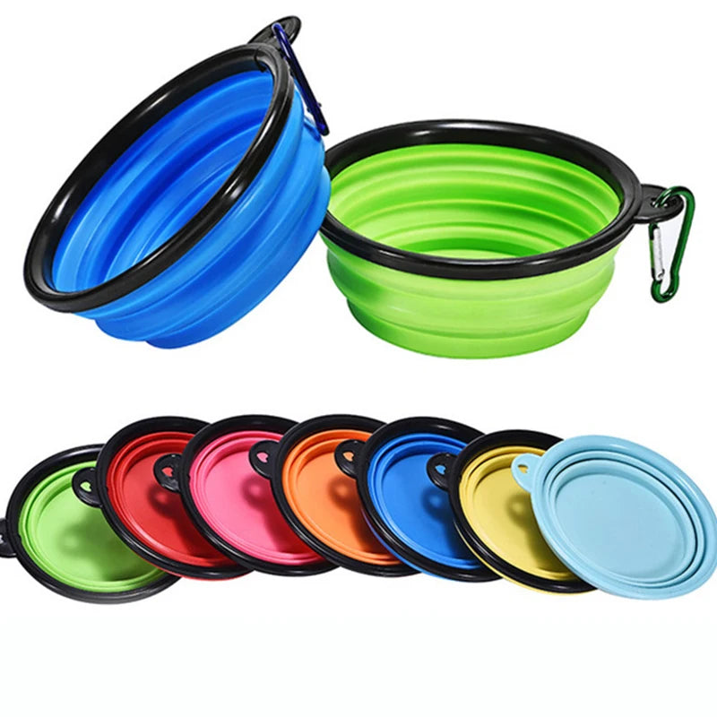Mountaineering Buckle Silicone Pet Bowl Folding Bowl Outdoor Special Imitation Silicone Dog Bowl Portable For Outdoor Use