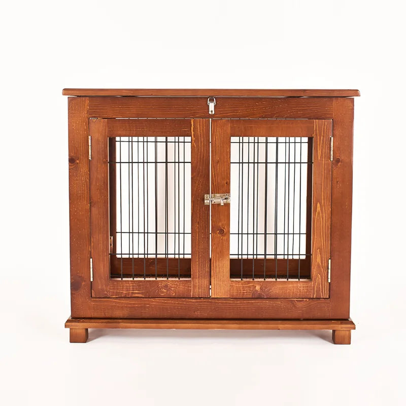 Cross-border new pet waterproof solid wood dog cage thickened pine golden retriever dog cage pet nest indoor high-end dog villa