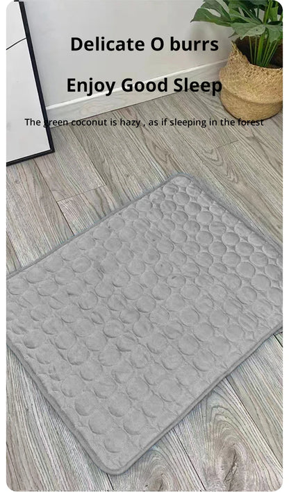 1pc Puppy Grey Ice Silk Cooling Pad Summer Cool Breathable Cooling Washable Reusable Bite Resistance Small Pet Cat Sleeping Pad