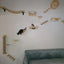 Cat Wall Furniture Wooden and Sisal Climbing Shelves Stairway and Ladder Cat Bridge Scratching Post for Grinding Claws and Rest
