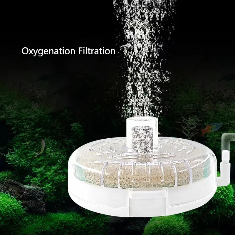 Round Aquarium Fish Tank Filter Transparent Biochemical Sponge Filter Aquarium Water biological Filter Submersible Water Pump