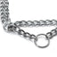 Dog Chain Collar Stainless Steel Martingale Collar for Dogs Metal Cuban Link Chew Proof Double Row Chain Pet Large Dogs Collar