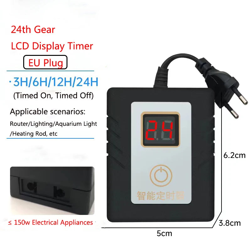 LCD Intelligence Timer Aquarium Light Timer Fish Tank Timing Socket Adjustable Aquarium Timer Controller Light Timing System