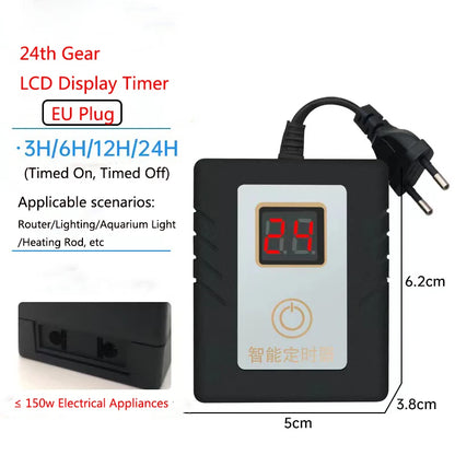 LCD Intelligence Timer Aquarium Light Timer Fish Tank Timing Socket Adjustable Aquarium Timer Controller Light Timing System