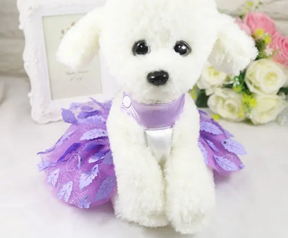 10PCS Pets Accessaries Dogs Cats Princess Flower Lace Dress For Pet Wedding Party Spring Summer small Teddy girl ropa para perro