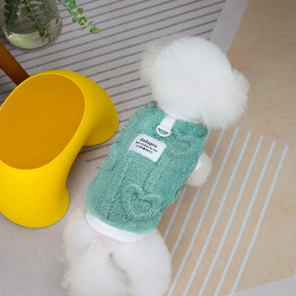 Thermal Fleece Dog Vest 2024 Winter Puppy Clothes for Small Dogs, Heart Pattern Dog Pullover Shirt Chiwawa Yorkie Pet Apparel