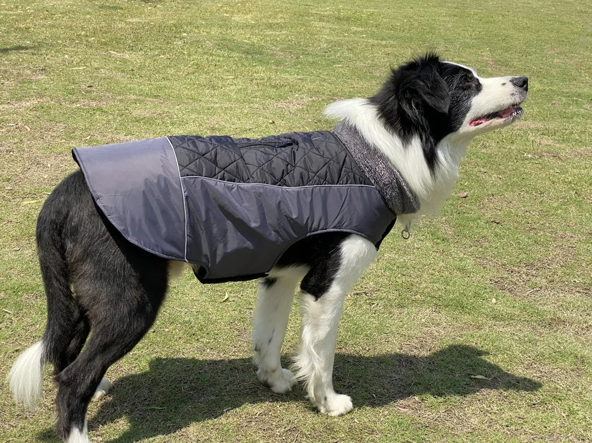 Warm Fleece Collar Dog Coat Jacket Double-Sided Winter Dog Coat Waterproof Puppy Clothing For Small Medium & Large Dogs Supplies