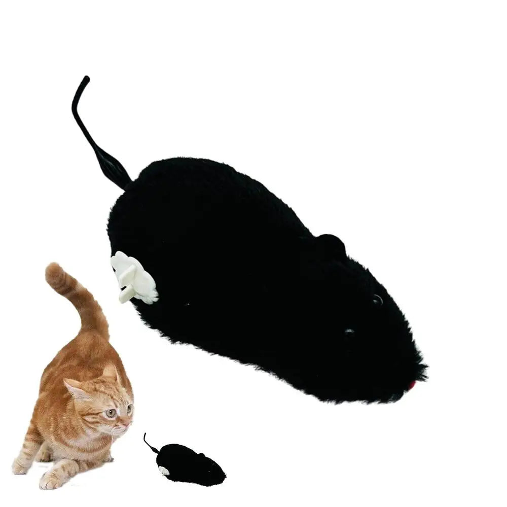 Cat Mice Toys Wind up Indoor Cat Plush Mouse Hunting Toy Plush Mice Pet Toys Clockwork Mouse Running Toy Realistic Mouse