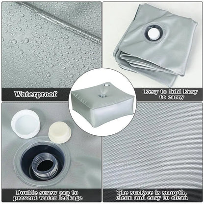 Umbrella Base Weight Water Bag Outdoor Patio Stands & Bases Large Capacity Thickened Design Silver Umbrella Stand Cantilever