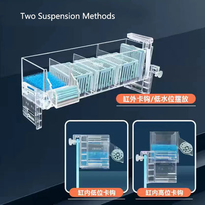 New Fish Tank Waterfall Filter Box Wall Mounted Built-in Silent Circulating Water Purifier For Aquarium Tank Box With Water Pump