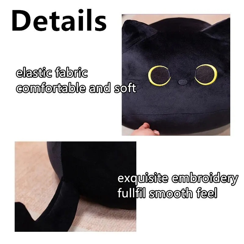 Kawaii Black Cat 20cm Plush Doll High Quality Plump Animal Kitten Stuffed Soft Gifts for Boys Girls Friends Decorate Childrens