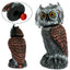 Owl Scare Bird Control Devices with 360° Swivel Head Waterproof Fake Owl Scarecrow Decoy Lifelike Simulation Owl Bird Deterrent