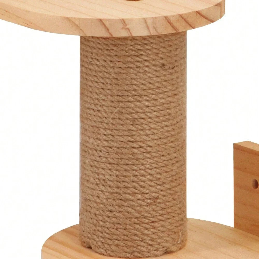 Cat Climbing Shelves Wall Mounted Cat Hammock 115cm Cat Bridge with Big Platform Z-type Cat Passage Step Stairway For Cat Kitten