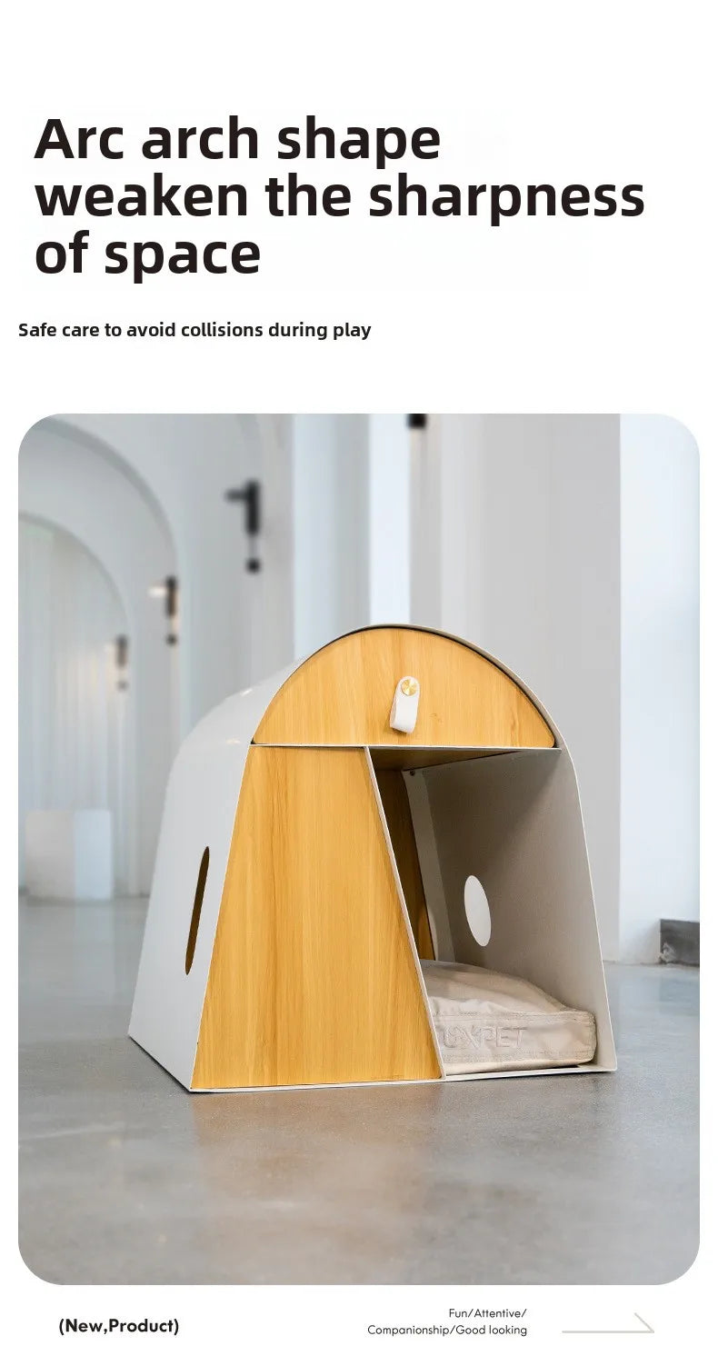 Iron Kennel Cat Litter Solid Wood Internet Celebrity Cat Villa Pet Wooden House Dog House Cat