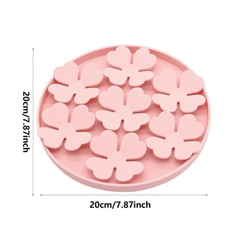 Lick Mat For Dogs Suction Dog Butter Lick Pad Raised Flower Design Dog Puzzle Bowl For Boredom Relief Floor Or Wall Treats