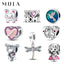 MULA 1PC Silver Plated Pig Bird Beads Fit Original Charm Bracelet DIY Jewelry Making For Woman