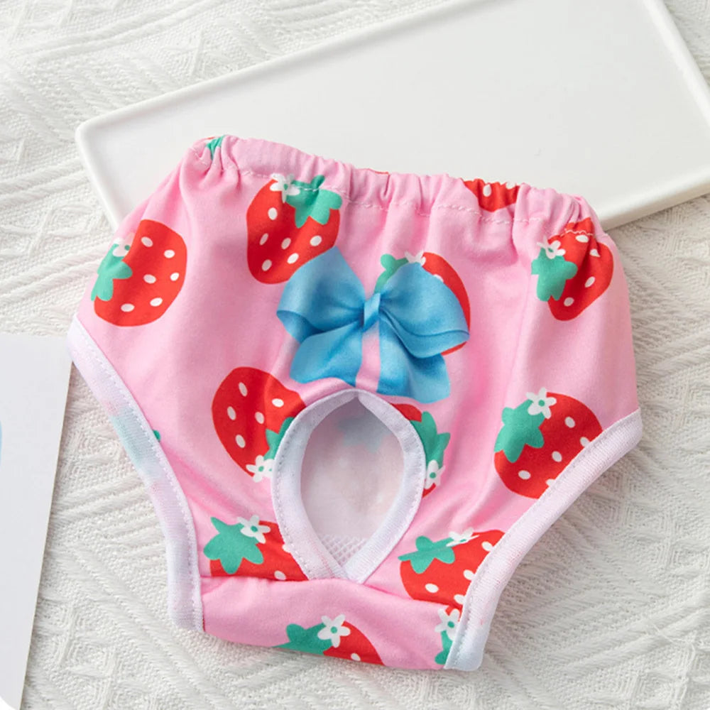 Cute Print Puppy Dog Physiological Pants for Small Dogs Washable Reusable Pet Safety Trousers Poodle Shorts mascotas Underwear