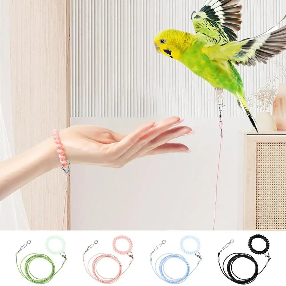 Detachable Bird Foot Chain Outdoor Parrot Pet Flying Rope Biting-Resistant Bird Training Toy With Ankle Foot Ring For Terrace