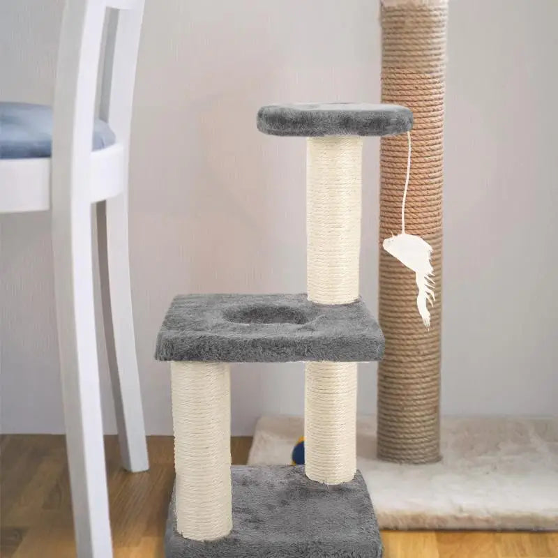 Cat Tree Climbing Frame Decorative Scratcher Kitten Accessory Adorable One-piece Floor Scratching Post Trees & Towers