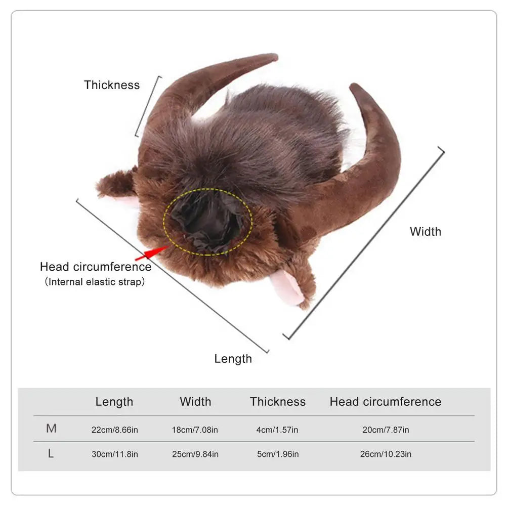 Funny Horn Headgear Pet Hat Headwear Wig Pet Dog Cat Halloween Clothes Pet Dog Accessories For Large Dogs Pet Supplies