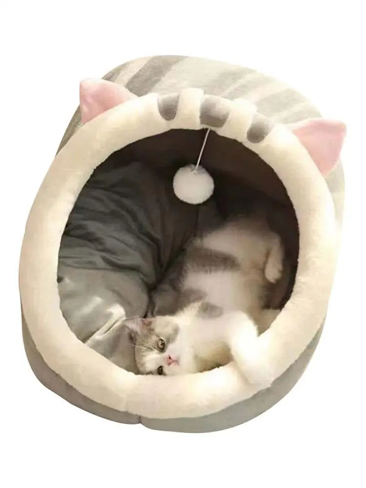 Cat Bed Warm Pet House Kitten Cave Cushion Cat House Round Cat Cushion Cat House 2 In 1 Warm Cats Basket Pet Sleep Bag