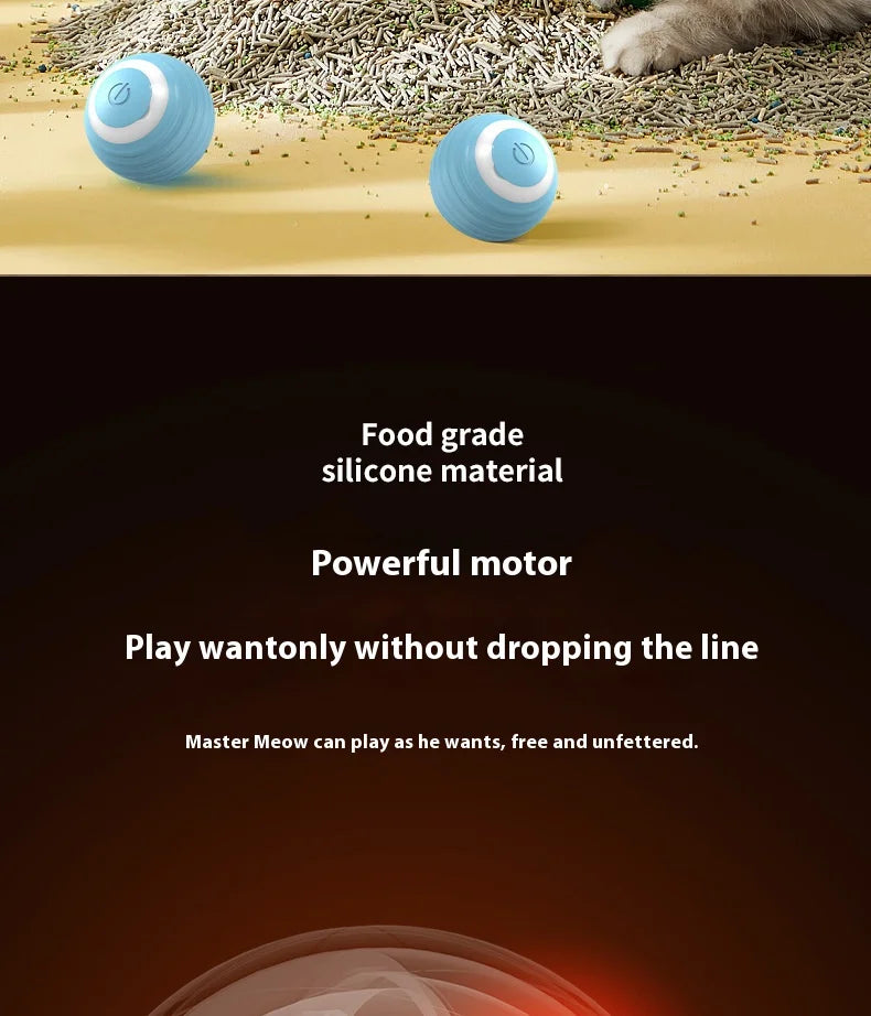 Pet automatic cat teasing ball cat toy for self fun and relaxation, rolling ball pet gravity cat toy