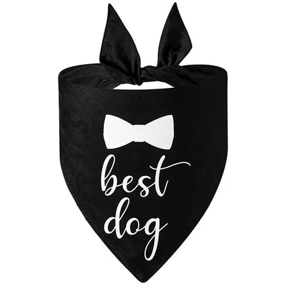 Dog Wedding Bandana Pet Triangle Bib White Scarf Neckerchief Engagement Announcemet She Said Yes My Humans are Getting Married