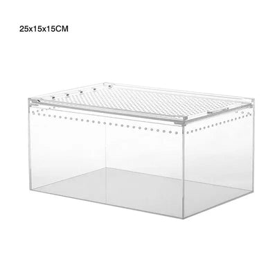 Reptile Pet Breeding Box Transparent Animal Habitat Cage With Breathable Holes Water Leakproof Box For Spider Snake Lizard