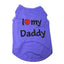 Small Dog Clothes Soft Cotton Puppy Shirt Classic Daddy Mommy Printed T-shirt Pet Vest Clothing for Cats Chihuahua Dog Apparel