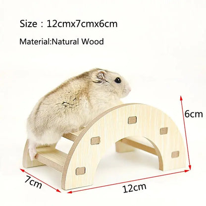 1pc Functional Wooden Hamster House Desk Platform Pet Stand Toy Station Board Pet Products Hamster Cage Golden Bear Toy Supplies